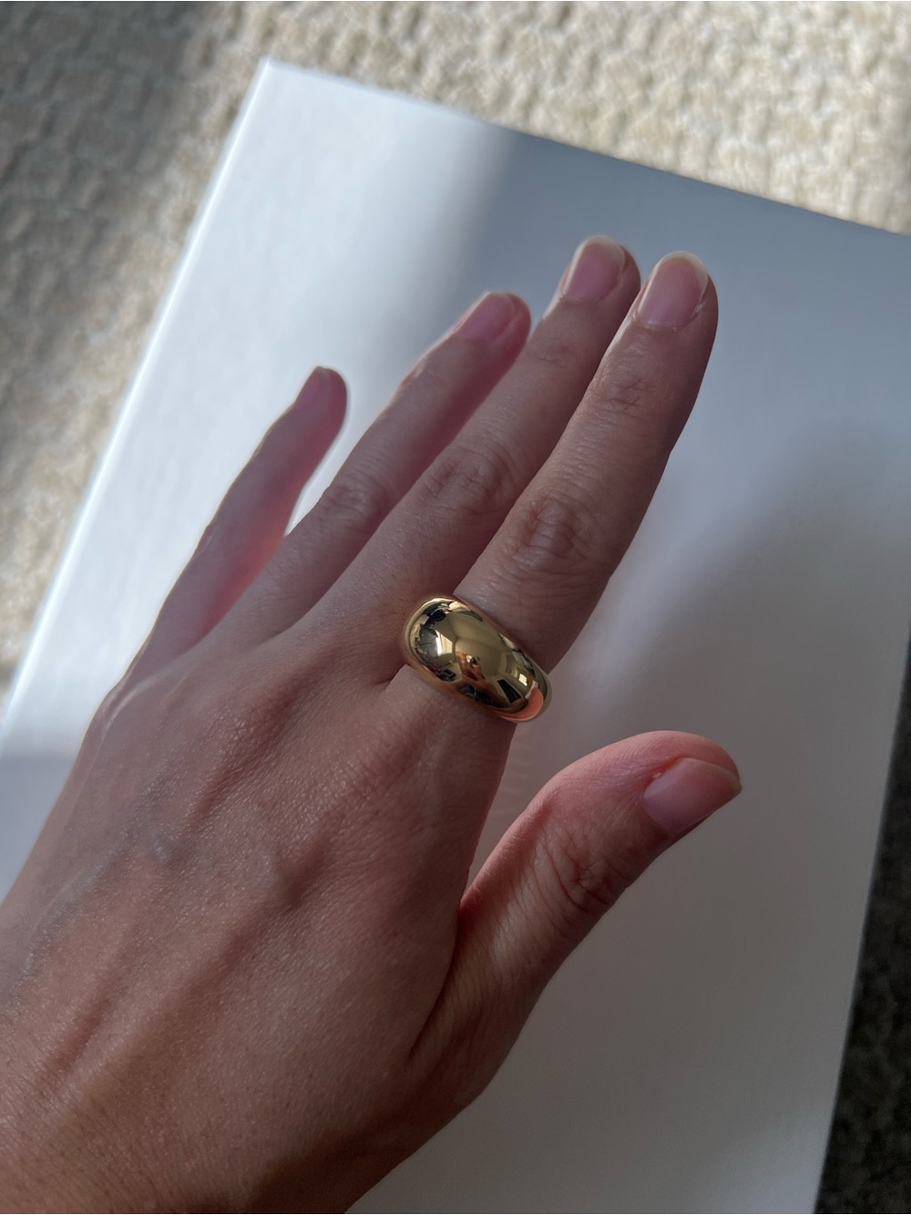 Chunky Gold Dome Ring (size 5)